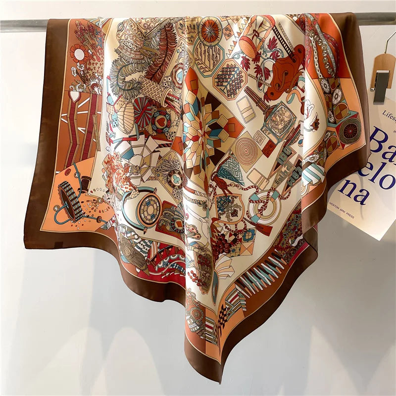 Brand Bohemian Print Square Scarf — Swuffy