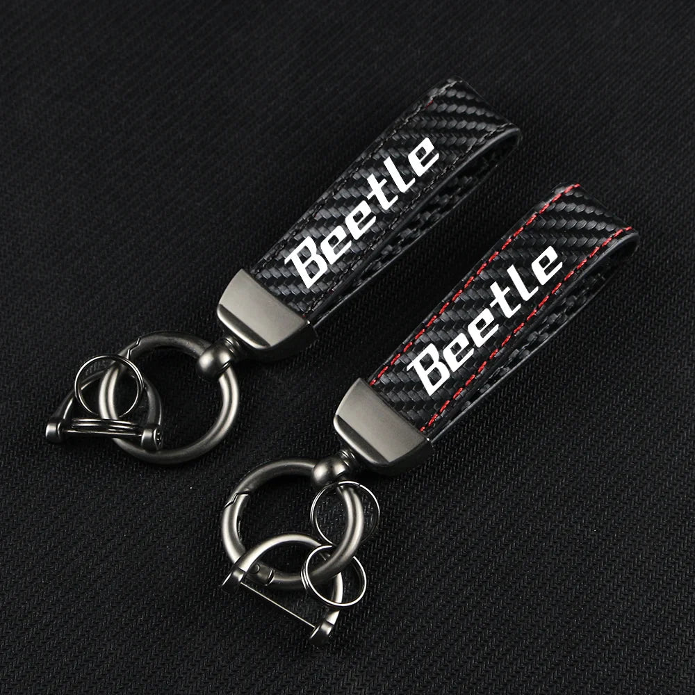 Car Keychain Carbon Fiber Leather — Swuffy