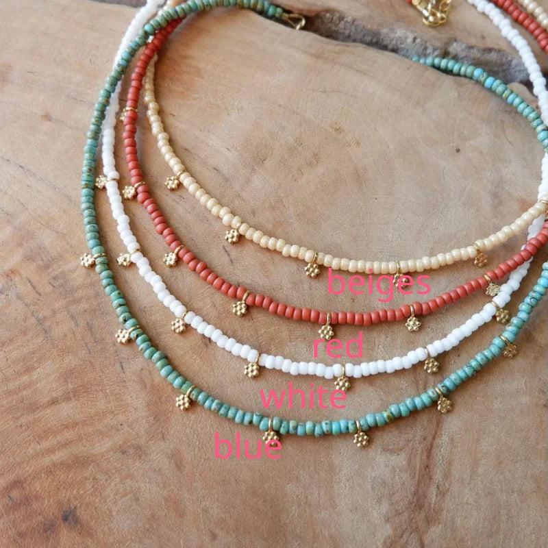 Tiny Seed Bead Flower Choker — Swuffy