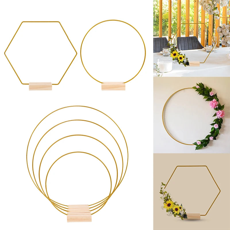 Gold Metal Floral Ring Hoop — Swuffy