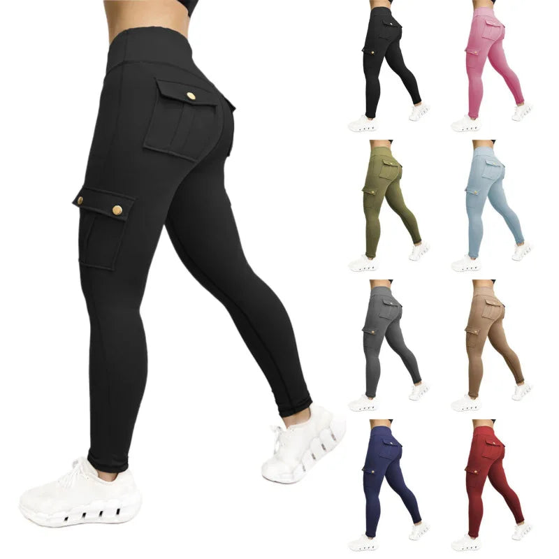 Pockets Gym Leggings Waist Fitness — Swuffy