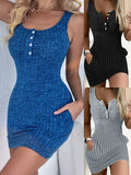 Button-Front Tank Dress — Swuffy