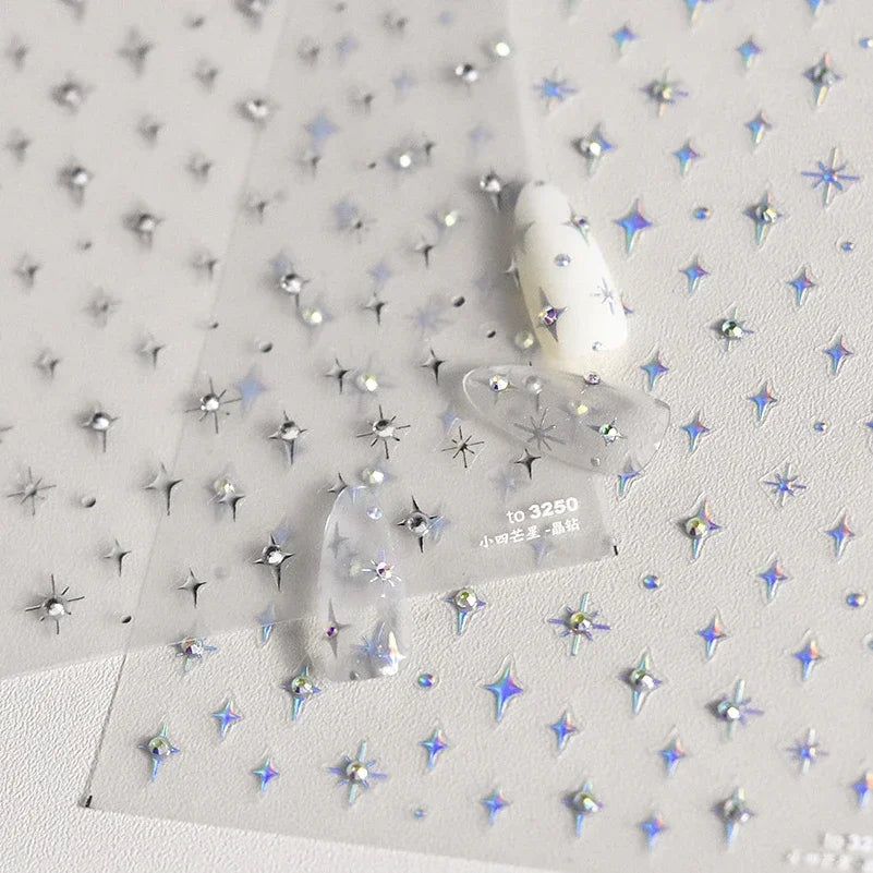 Silver Nail Stickers Metal Star — Swuffy