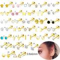 Stainless Steel Golden Cartilage Earrings — Swuffy