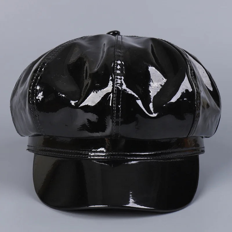Solid Winter Cap Faux Leather — Swuffy