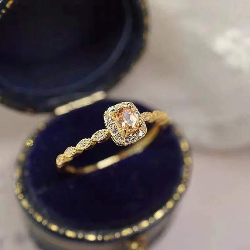 Huitan Trendy Rings Orange Cubic — Swuffy
