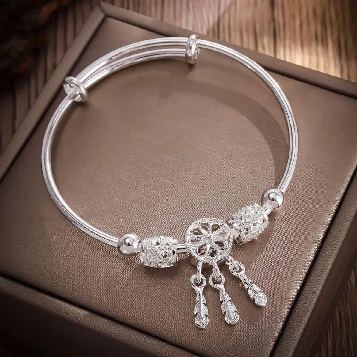 Sterling Silver Bracelets Tassel Feather — Swuffy