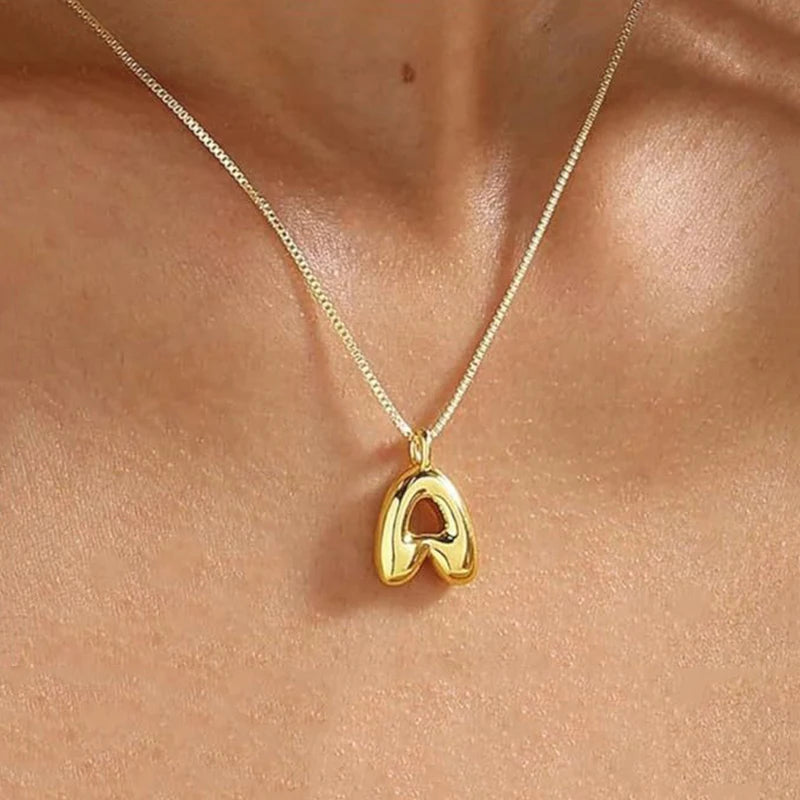 Bubble Balloon Letter Necklace Stainless — Swuffy