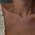 Dainty Zircon Tiny Initial Letter — Swuffy