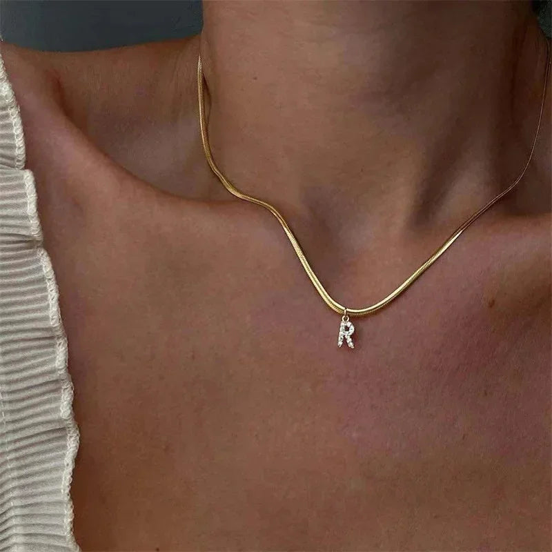 Dainty Zircon Tiny Initial Letter — Swuffy