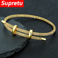 Mesh Bracelet Charm Minimalist Crystal — Swuffy