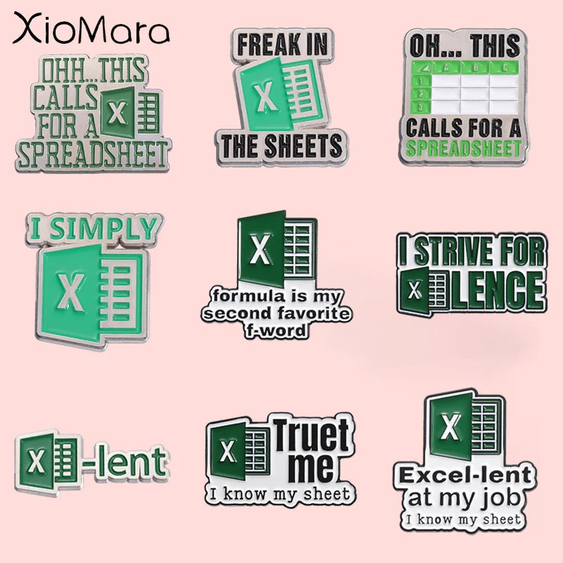 Excel Spreadsheet Enamel Pins Custom — Swuffy