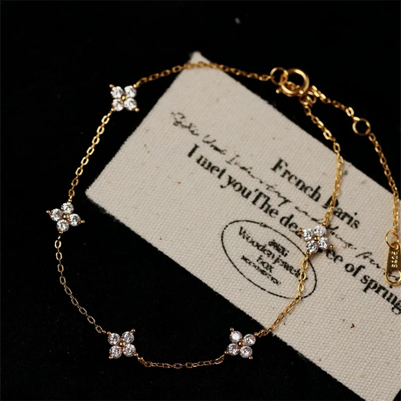 Crystal Flower Stainless Steel Bracelet — Swuffy
