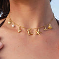 Letters Starfish Shell Pendant Necklace — Swuffy