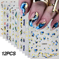 Sheets Golden Blue Marble Nails — Swuffy