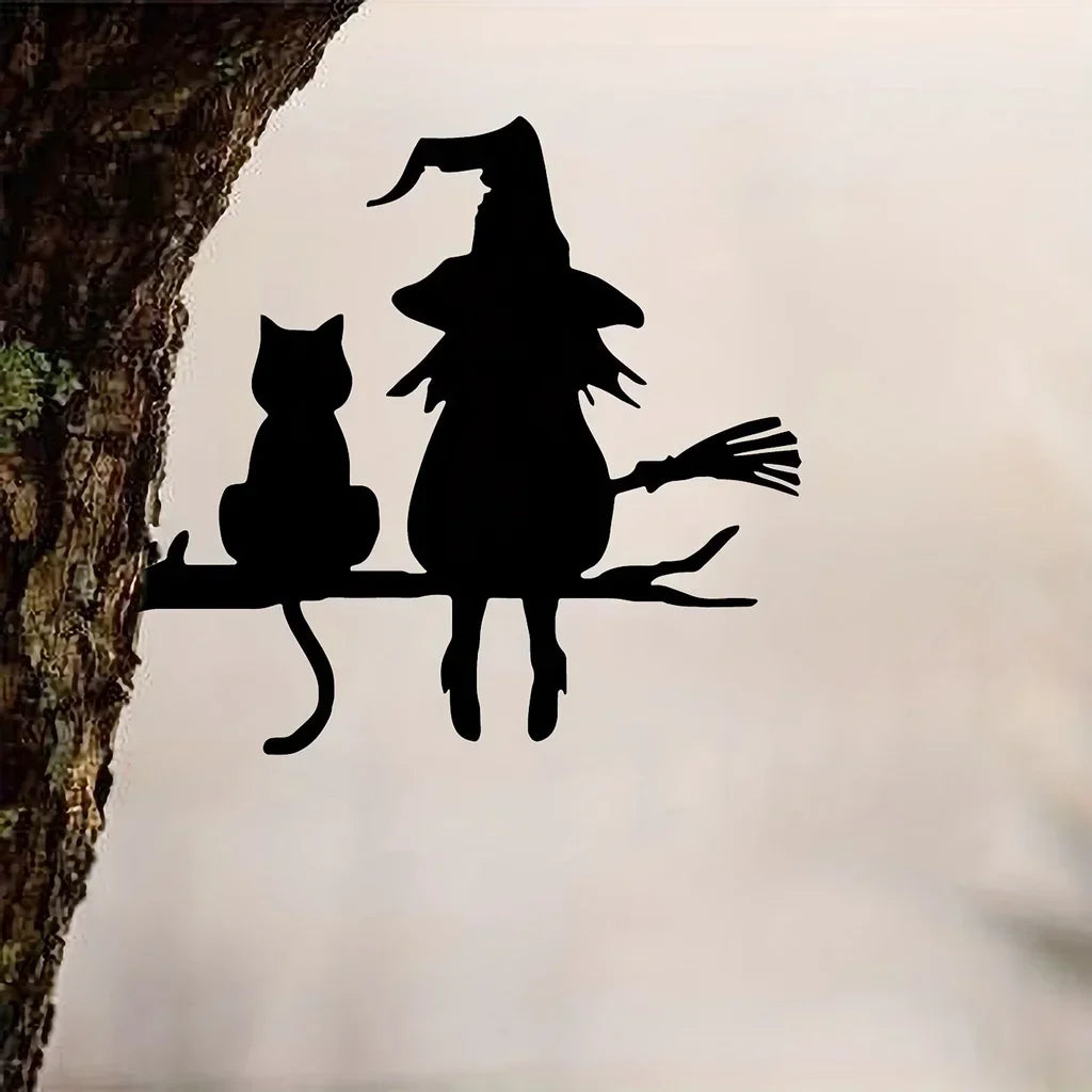 Garden Stake Iron Silhouette Witch — Swuffy