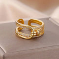 Double Layers Zircon Rings Gold — Swuffy