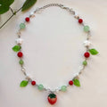 Handmade Strawberry Necklace Star Green — Swuffy