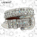 Rhinestone Rivet Belt Glitter PU — Swuffy