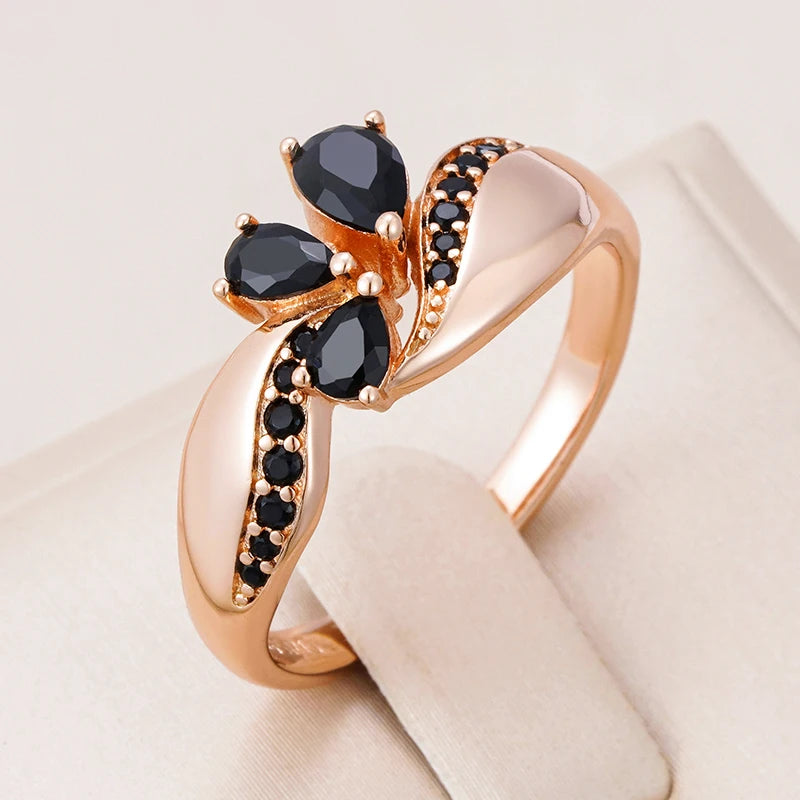 Kinel Black Natural Zircon Ring — Swuffy