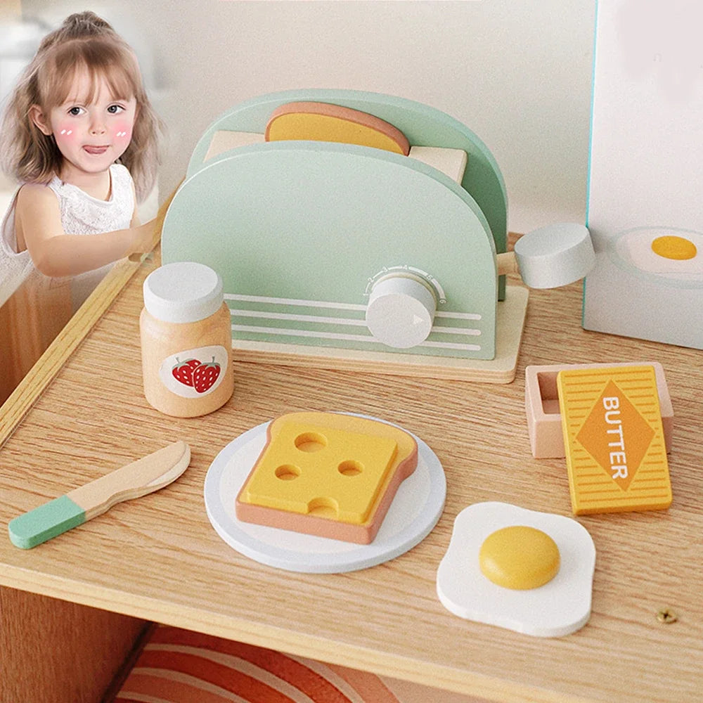 Wooden Toaster Toy Kids Bread — Swuffy