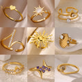 Gold Exaggerated Sun Rings Goddess — Swuffy