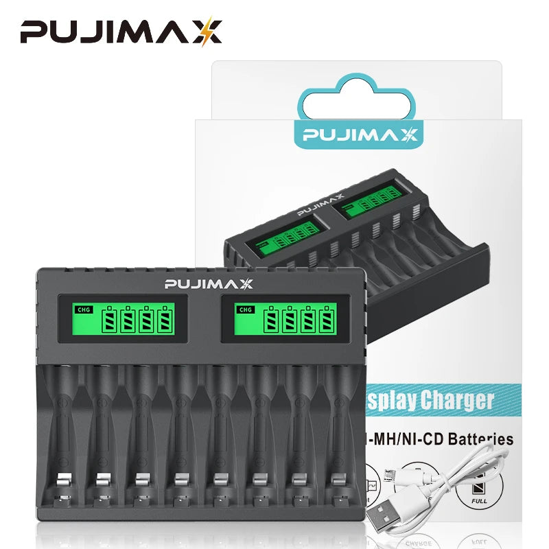 Nuvora Pujimax 8-Slot Battery Charger Suitable Aaa Aa — Nuvora