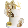 White Gold Balls Cake Toppers — Swuffy