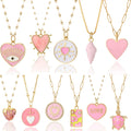 Pink Heart Blue Eye Necklace — Swuffy
