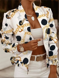Printed Long Sleeve Short Coat — Swuffy