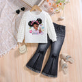 Spring Autumn Girls White Round — Swuffy