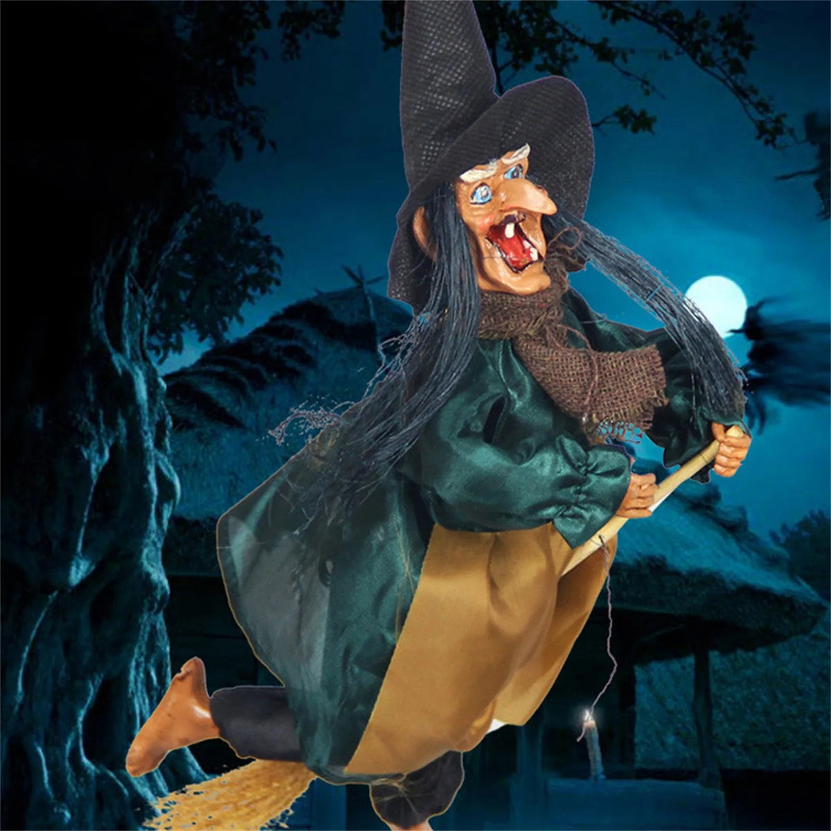 Halloween Hanging Broom Witch Pendant — Swuffy
