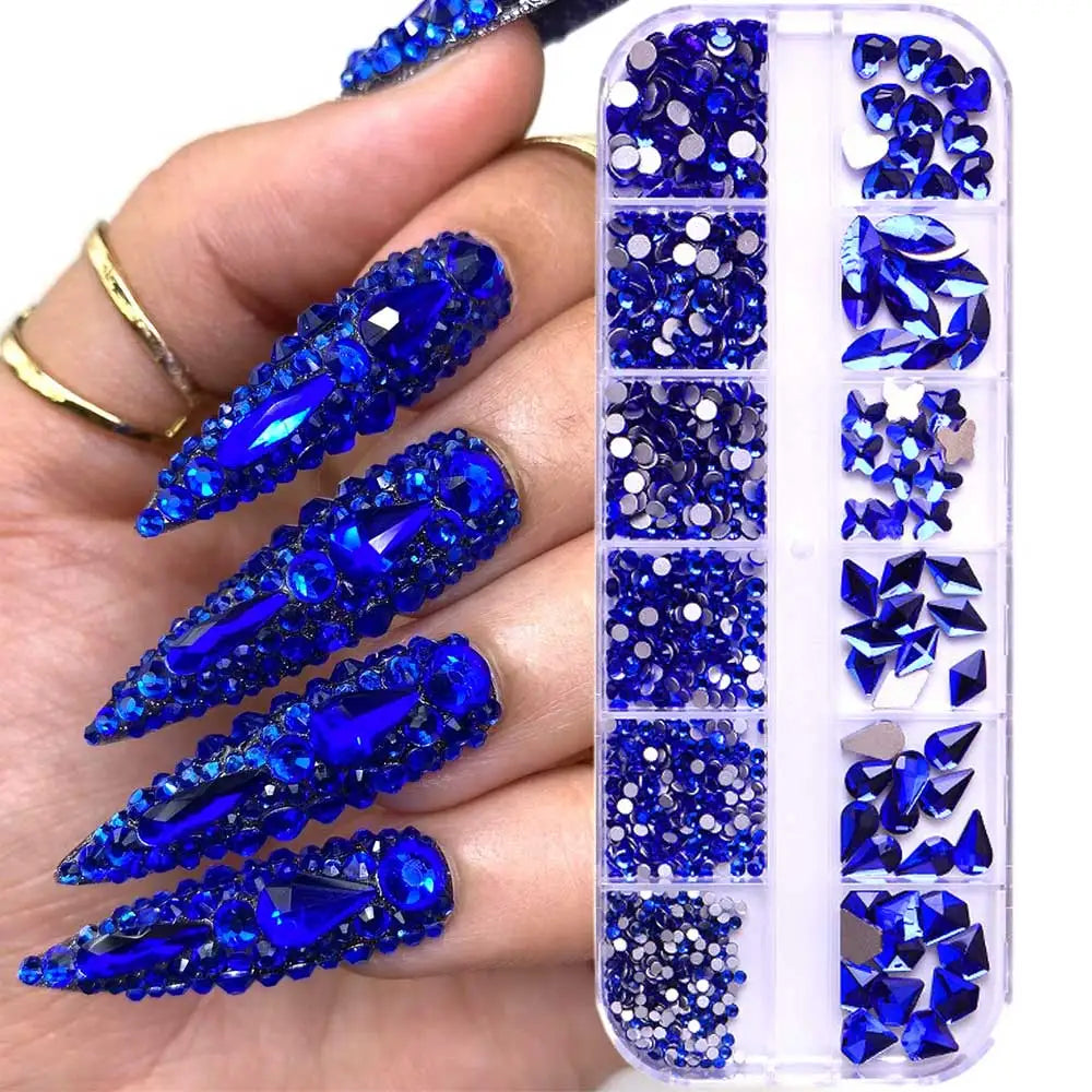 Sapphire Blue Nail Art Rhinestones — Swuffy