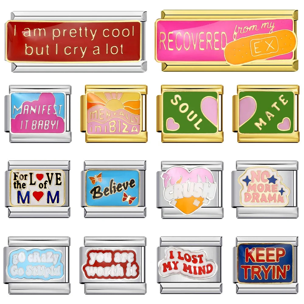 Personalized Signature Words Italian Charms — Swuffy