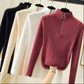 Nuvora Knitted Women Zipper Half High Neck Sweater — Nuvora