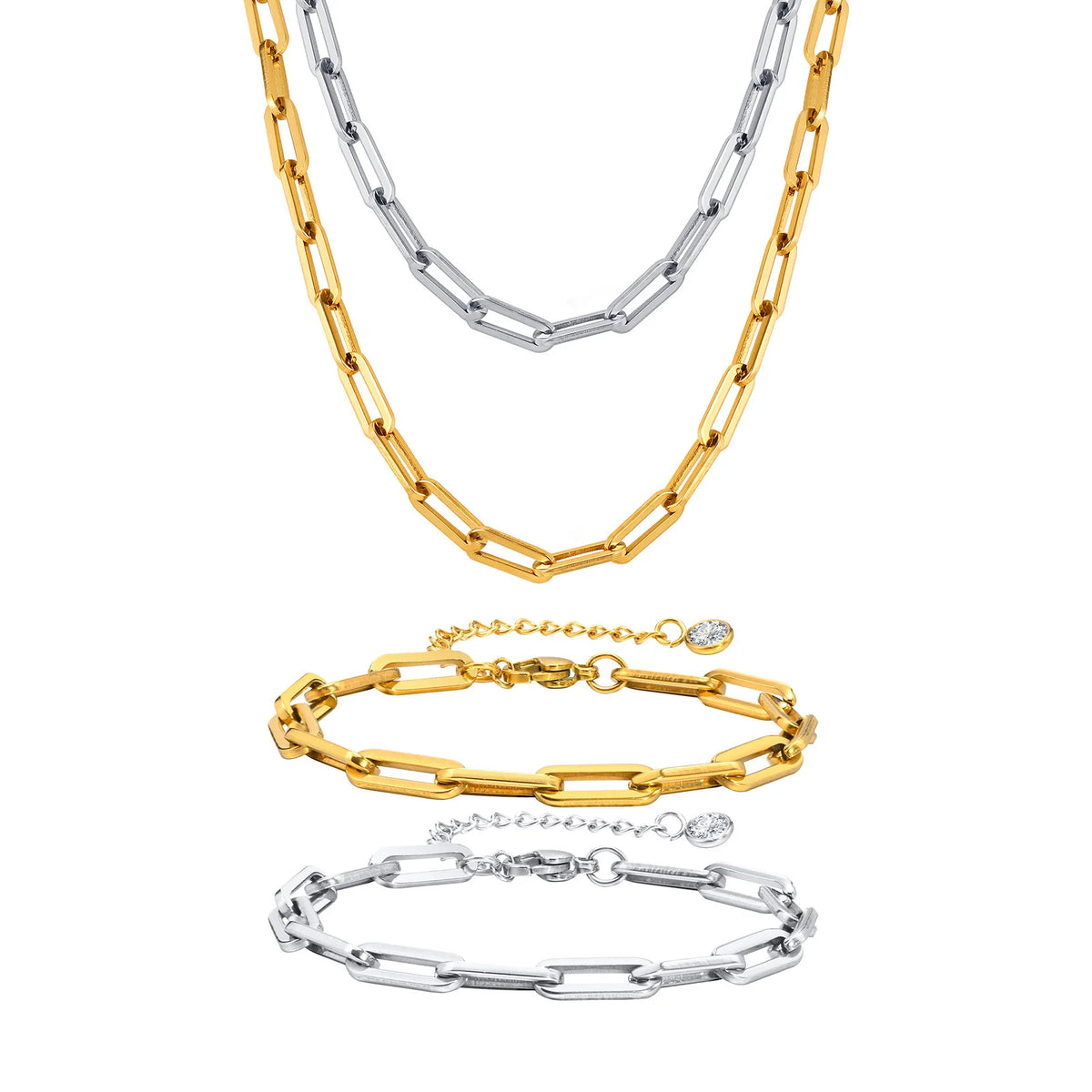 Paperclip Chain Layered Necklace — Swuffy