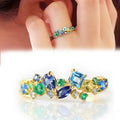 Trendy Female Rings Blue Green — Swuffy