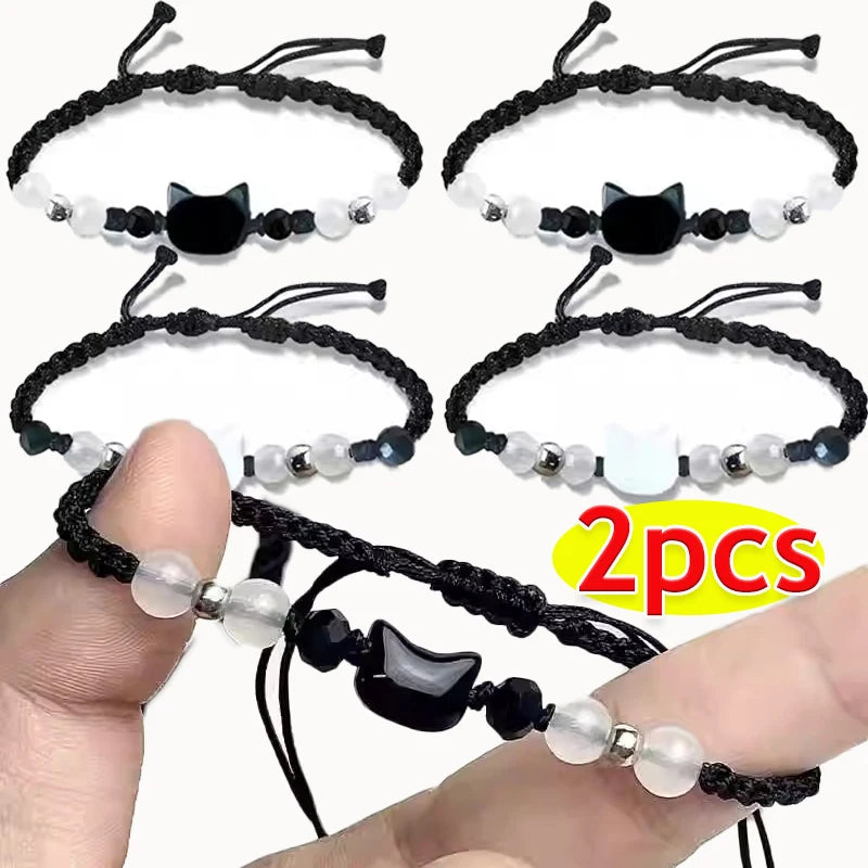 Natural Moonstone Obsidian Bracelets Couple — Swuffy