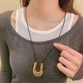 Shaped Metal Necklace Long Rope — Swuffy