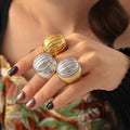 Exaggerate Texture Stainless Steel Rings — Swuffy