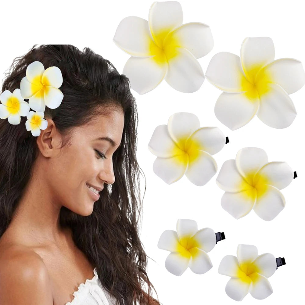 Plumeria Flower Hair Clips Girls — Swuffy