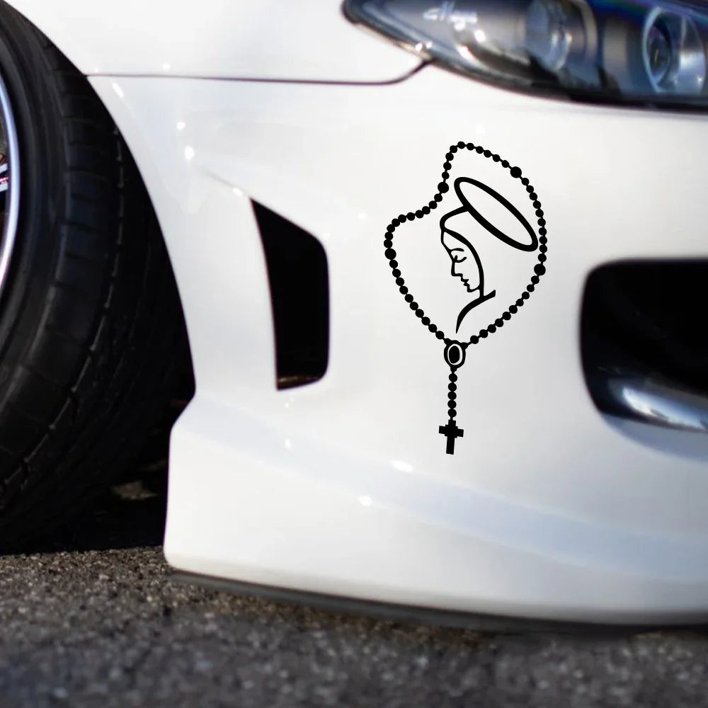 Car Sticker Rosary Virgin Mary — Swuffy