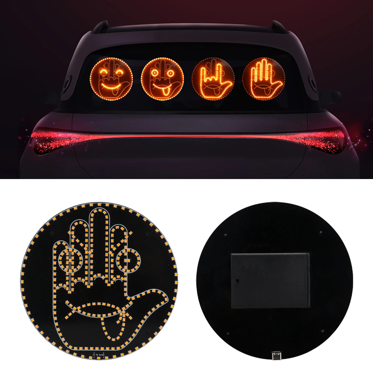 Car LED Funny Expression Gesture — Swuffy
