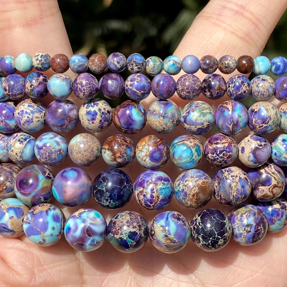 Nuvora 4Mm-12Mm Natural Purple Blue Sea Sediment Jasper — Nuvora