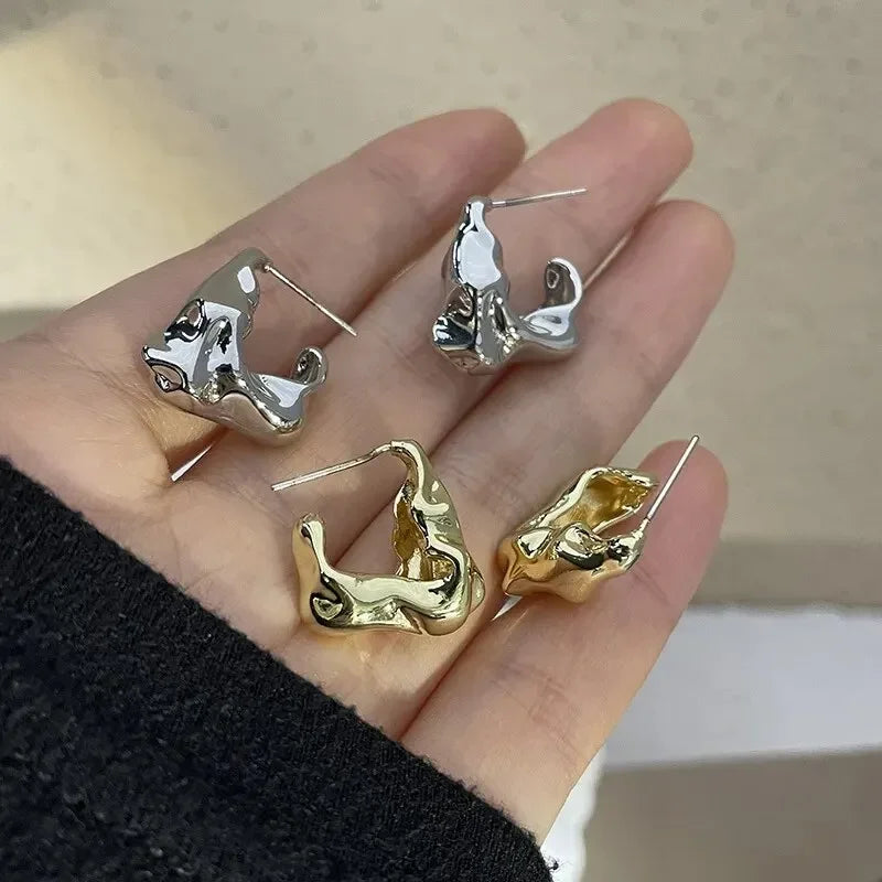 Gold Irregular Geometric Earring Exquisite — Swuffy
