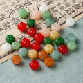 Glazed Glass Pumpkin Beads Earring — Swuffy