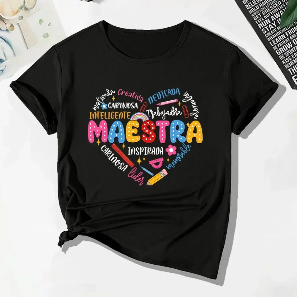 Maestra Teacher Shirt Back School — Swuffy