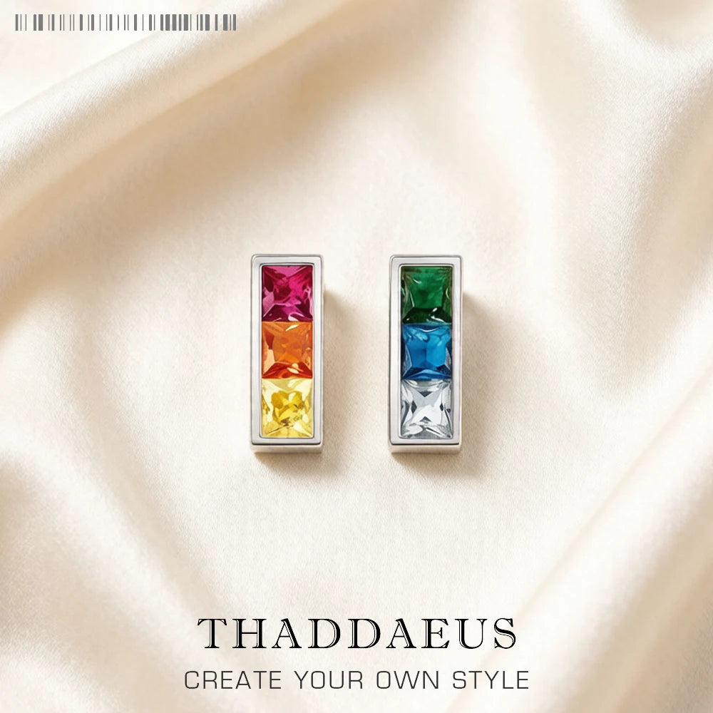 Mismatch Look Stud Earrings Rainbow — Swuffy