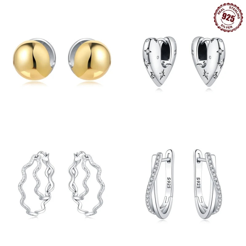 Sterling Silver Hoop Earrings Simple — Swuffy