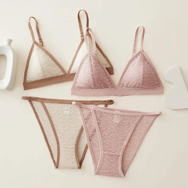 Triangle Bra Panties Sheer Floral — Swuffy
